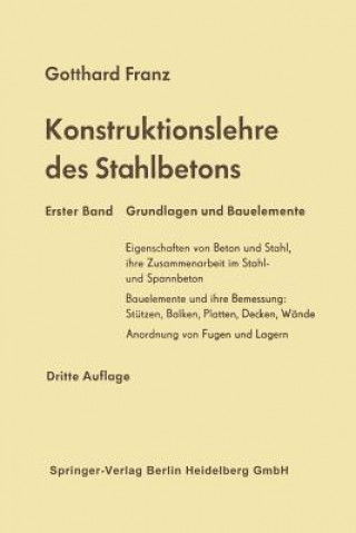 Buch Konstruktionslehre des Stahlbetons Gotthard Franz