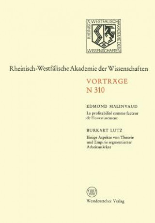 Knjiga La Profitabilite Comme Facteur de l'Investissement. Einige Aspekte Von Theorie Und Empirie Segmentierter Arbeitsmarkte NA Stafleu