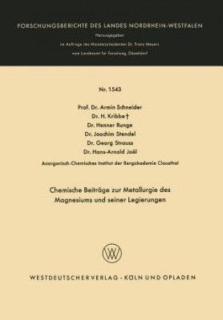 Knjiga Chemische Beitr ge Zur Metallurgie Des Magnesiums Und Seiner Legierungen NA NA