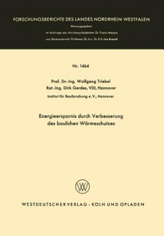 Könyv Energieersparnis Durch Verbesserung Des Baulichen Warmeschutzes Wolfgang Triebel