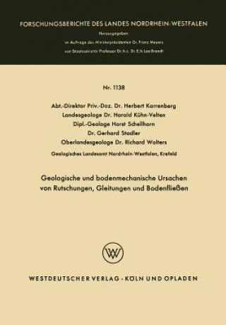 Kniha Geologische Und Bodenmechanische Ursachen Von Rutschungen, Gleitungen Und Bodenflie en NA NA