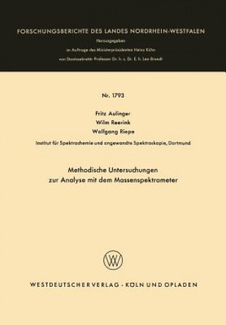 Carte Methodische Untersuchungen Zur Analyse Mit Dem Massenspektrometer Fritz Aulinger