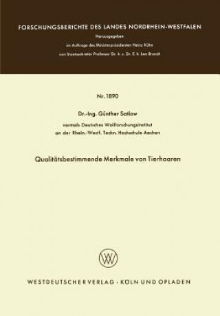 Carte Qualit tsbestimmende Merkmale Von Tierhaaren Günther Satlow