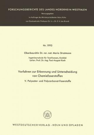 Kniha Verfahren Zur Erkennung Und Unterscheidung Von Chemiefaserstoffen NA NA