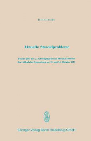 Livre Aktuelle Steroidprobleme Hartwig Mathies