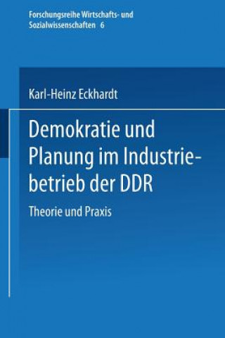 Kniha Demokratie Und Planung Im Industriebetrieb Der Ddr Karl-Heinz Eckhardt