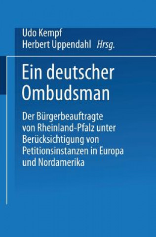 Kniha Ein Deutscher Ombudsman Udo Kempf