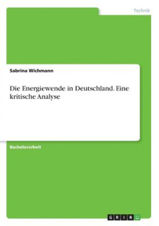 Kniha Die Energiewende in Deutschland. Eine kritische Analyse Sabrina Wichmann