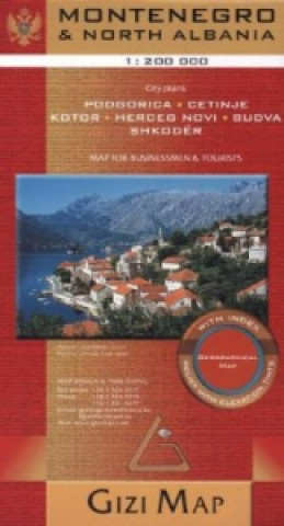 Tiskovina Gizi Map Montenegro & North Albania, Geographical Map 