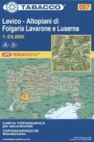 Tiskovina Tabacco topographische Wanderkarte Levico, Altopiani di Folgaria Lavarone e Luserna 