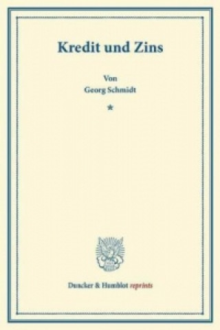 Kniha Kredit und Zins. Georg Schmidt