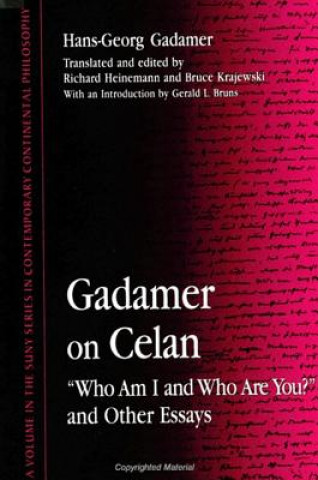 Kniha Gadamer on Celan Hans-Georg Gadamer