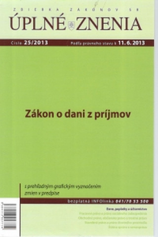Könyv UZZ 25/2013 Zákon o dani z príjmov 