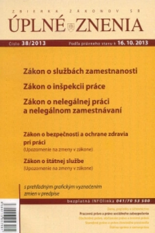 Книга UZZ 38/2013 Zákon o službách zamestnanosti 