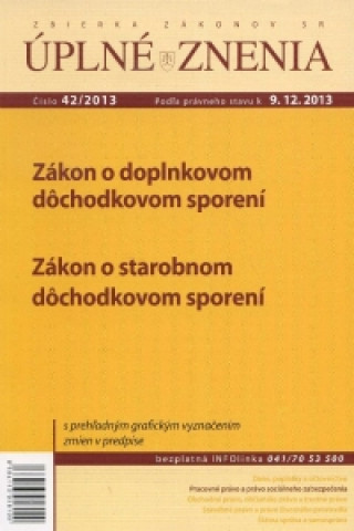 Libro UZZ 42/2013 Zákon o doplnkovom dôchodkovom sporení 