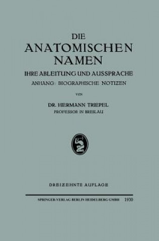 Carte Die Anatomischen Namen Hermann Triepel