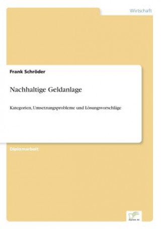 Kniha Nachhaltige Geldanlage Frank Schröder
