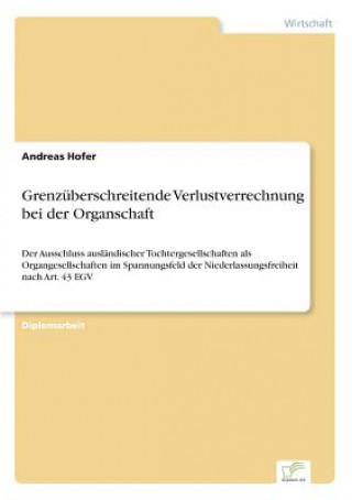 Kniha Grenzuberschreitende Verlustverrechnung bei der Organschaft Andreas Hofer