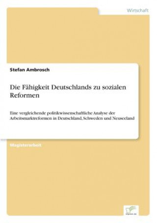 Kniha Fahigkeit Deutschlands zu sozialen Reformen Stefan Ambrosch