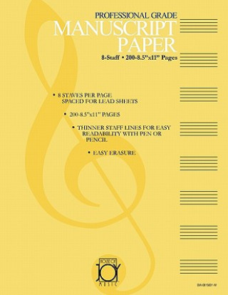 Kniha House of Joy Music Deluxe Professional 8-Staff Manuscript Paper Ken Joy