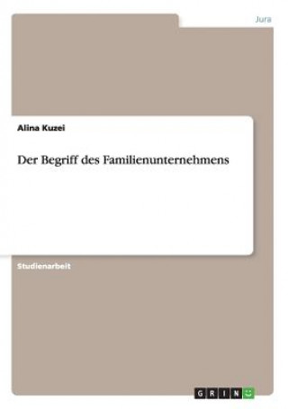Kniha Begriff des Familienunternehmens Alina Kuzei