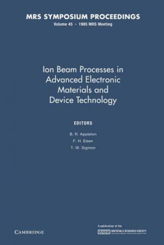 Buch Ion Beam Processes in Advanced Electronic Materials and Device Technology: Volume 45 B. R. Appleton