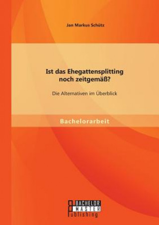Kniha Ist das Ehegattensplitting noch zeitgemass? Die Alternativen im UEberblick Jan Markus Schütz