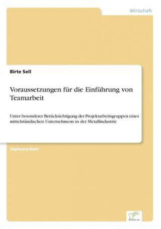 Kniha Voraussetzungen fur die Einfuhrung von Teamarbeit Birte Sell