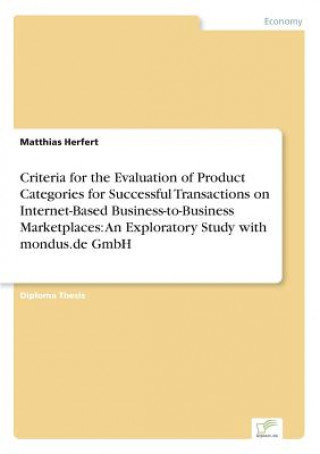 Kniha Criteria for the Evaluation of Product Categories for Successful Transactions on Internet-Based Business-to-Business Marketplaces Matthias Herfert