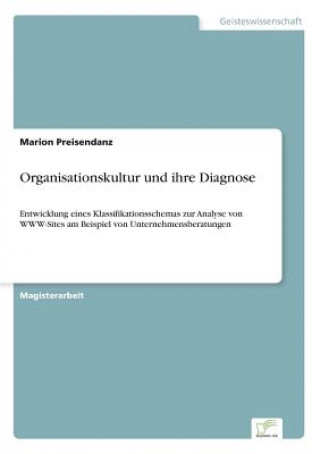 Livre Organisationskultur und ihre Diagnose Marion Preisendanz