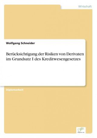 Książka Berucksichtigung der Risiken von Derivaten im Grundsatz I des Kreditwesengesetzes Wolfgang Schneider