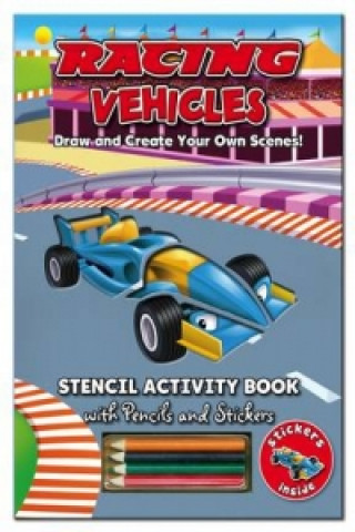 Książka Activity Stencil Books - Racing Cars 