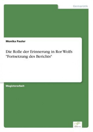 Carte Rolle der Erinnerung in Ror Wolfs Fortsetzung des Berichts Monika Pauler