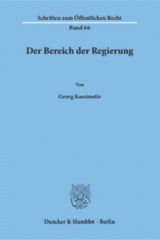 Buch Der Bereich der Regierung. Georg Kassimatis