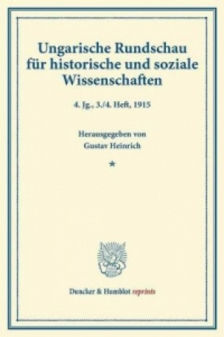 Βιβλίο Ungarische Rundschau für historische und soziale Wissenschaften. Gustav Heinrich