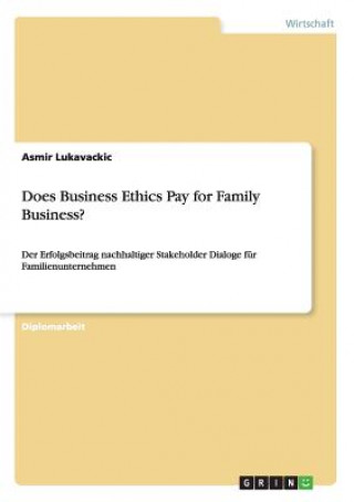 Carte Does Business Ethics Pay for Family Business? Asmir Lukavackic