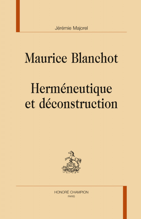 Kniha Maurice Blanchot Interpretation 