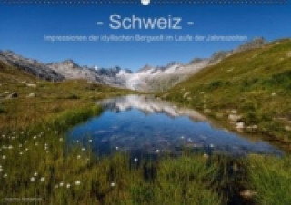 Naptár/Határidőnapló Schweiz - Impressionen der idyllischen Bergwelt im Laufe der Jahreszeiten (Wandkalender immerwährend DIN A2 quer) Sandra Schänzer