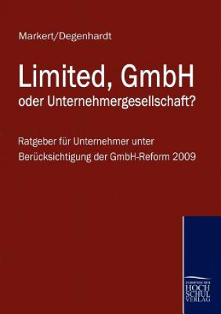 Kniha Limited, Gmbh Oder Unternehmergesellschaft? Johannes Markert