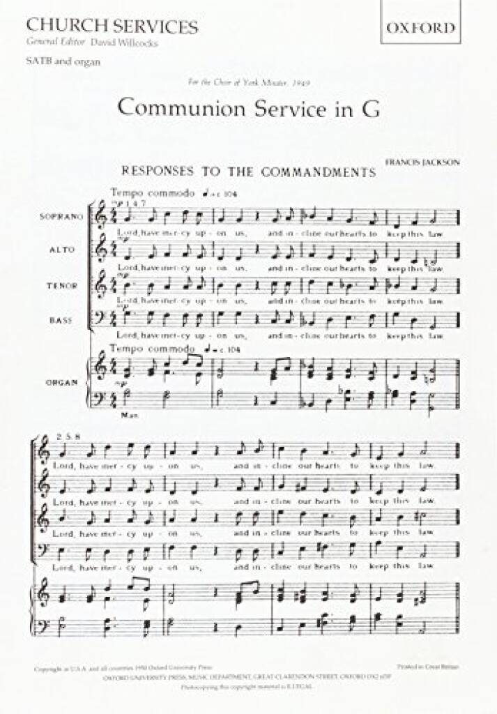 Prasa Communion Service in G FRANCIS JACKSON