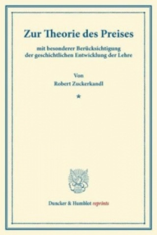 Carte Zur Theorie des Preises Robert Zuckerkandl
