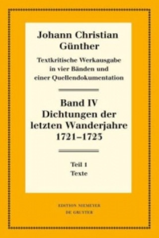 Kniha Dichtungen der letzten Wanderjahre 1721-1723 