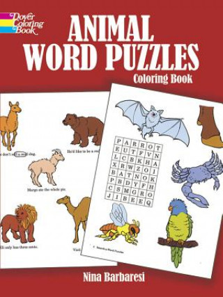 Kniha Animal Word Puzzles Coloring Book Nina Barbaresi