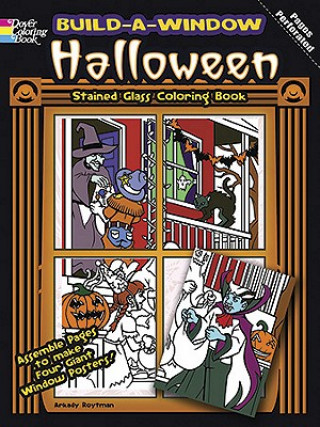 Livre Build a Window Stained Glass Coloring Book Halloween Arkady Roytman