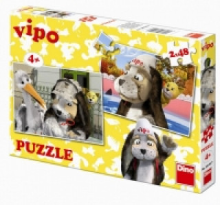 Joc / Jucărie Vipo v Evropě - puzzle 2 motivy v balení 