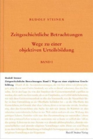 Carte Zeitgeschichtliche Betrachtungen, 3 Bände Steiner Rudolf