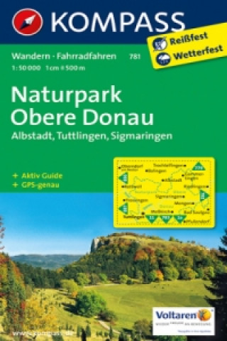 Materiale tipărite KOMPASS Wanderkarte Naturpark Obere Donau - Albstadt - Tuttlingen - Sigmaringen 