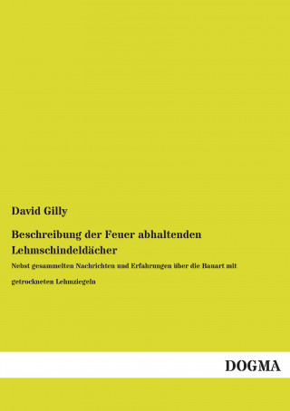 Könyv Beschreibung der Feuer abhaltenden Lehmschindelda cher David Gilly