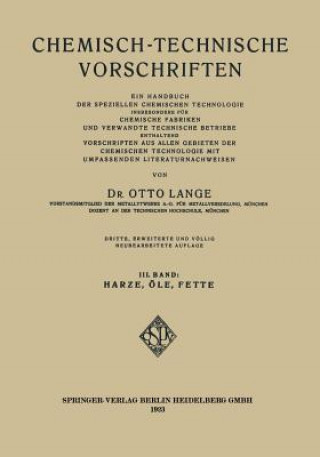 Carte Chemisch-Technische Vorschriften Dr. Otto Lange