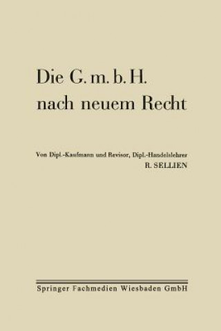 Livre G.M.B.H. Nach Neuem Recht Reinhold Sellien